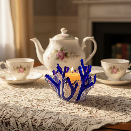 Fused Glass Votive Candle Holder