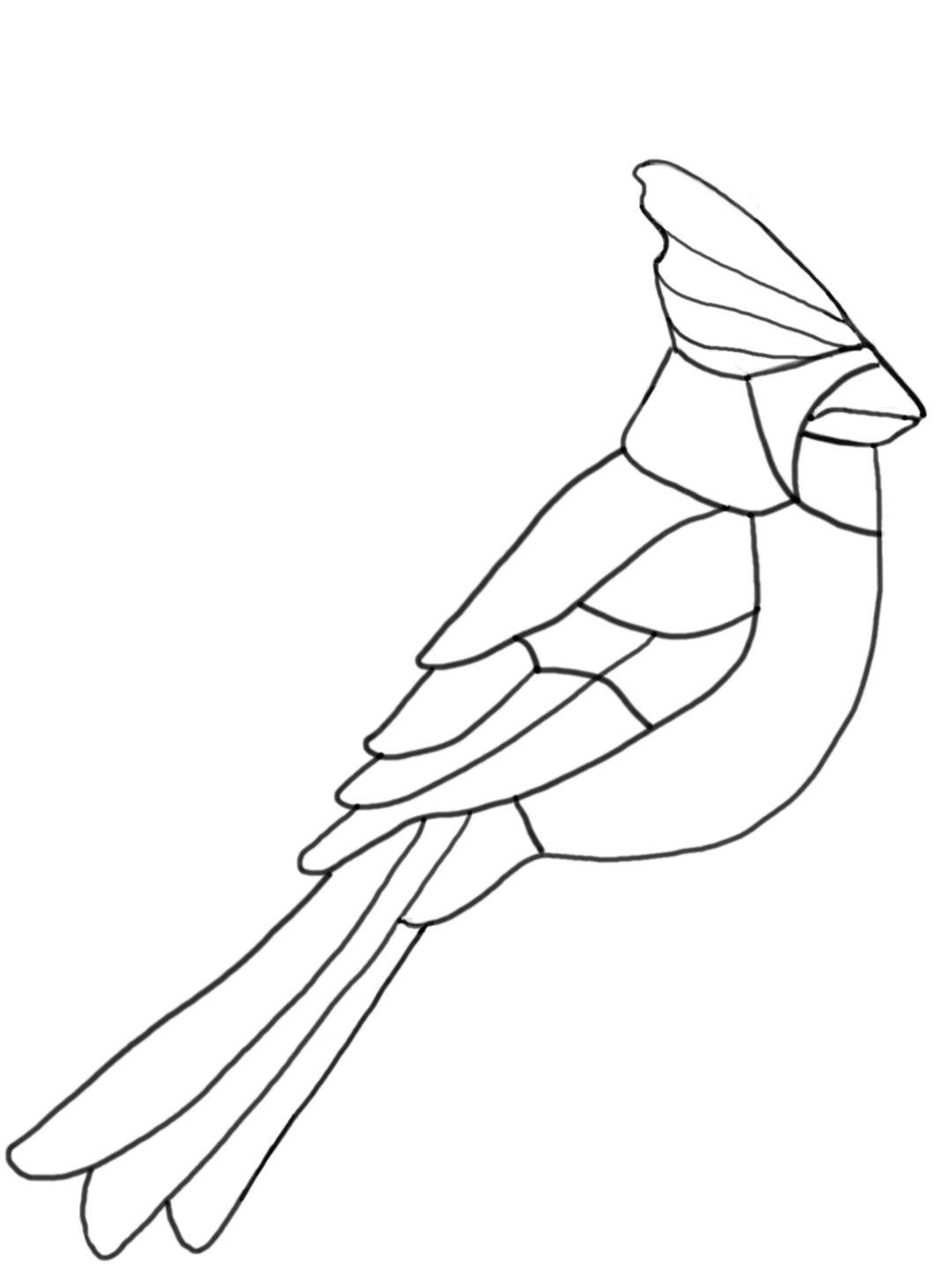 Cardinal Stained Glass Pattern - Digital Download | Sunlit Glass