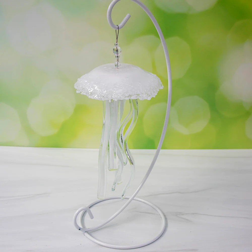 Fused Glass Baby Jellyfish Ornaments - 7" Beach Decor | Sunlit Glass